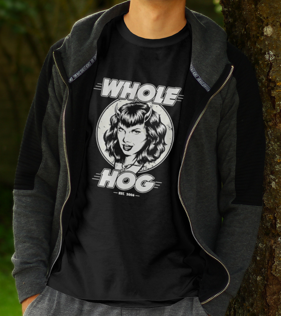 Whole Hog Est 2006 Retro Pinup T-Shirt