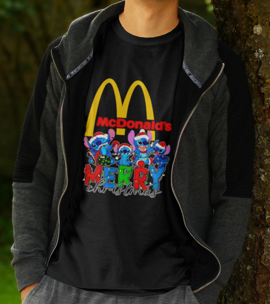 McDonald's Stitch Merry Christmas 2025 T-Shirt