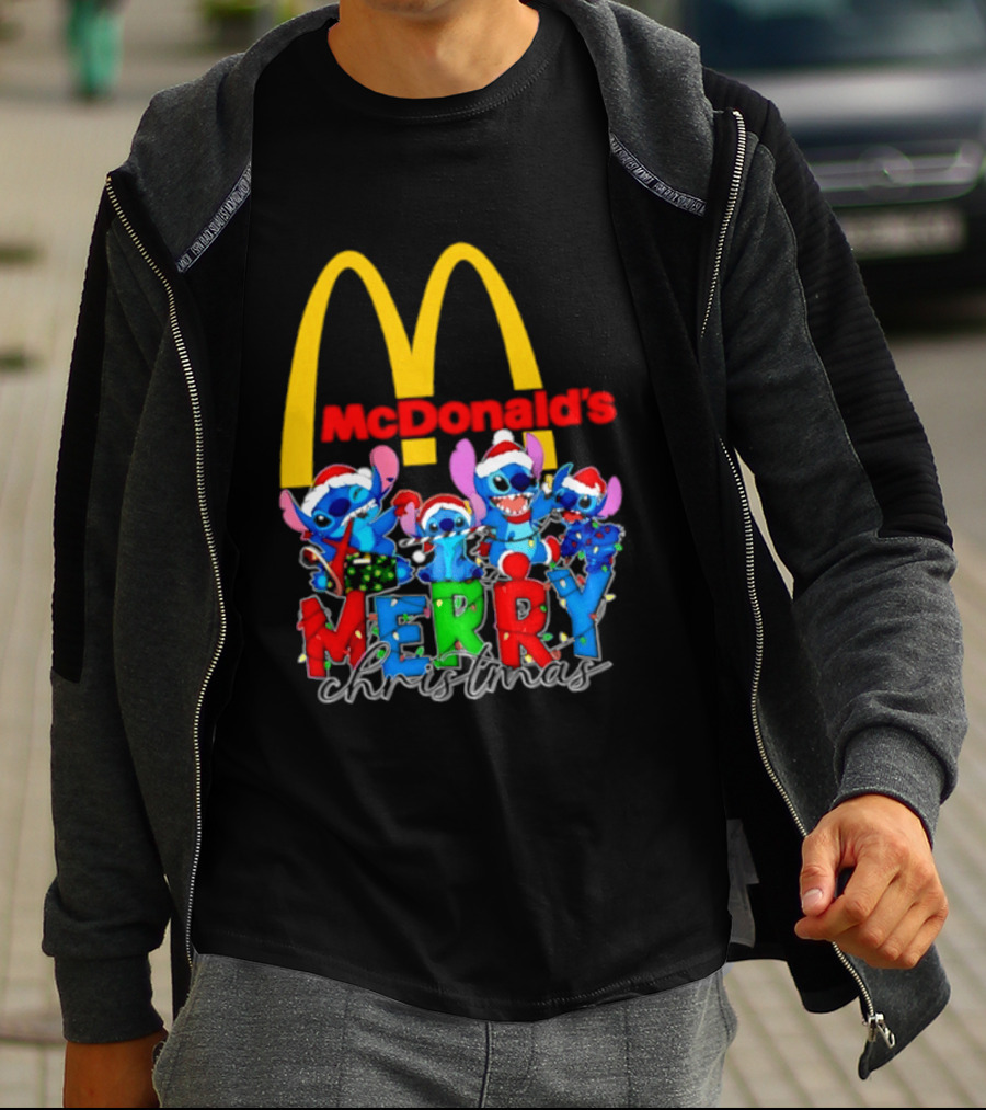 McDonald's Stitch Merry Christmas 2025 T-Shirt