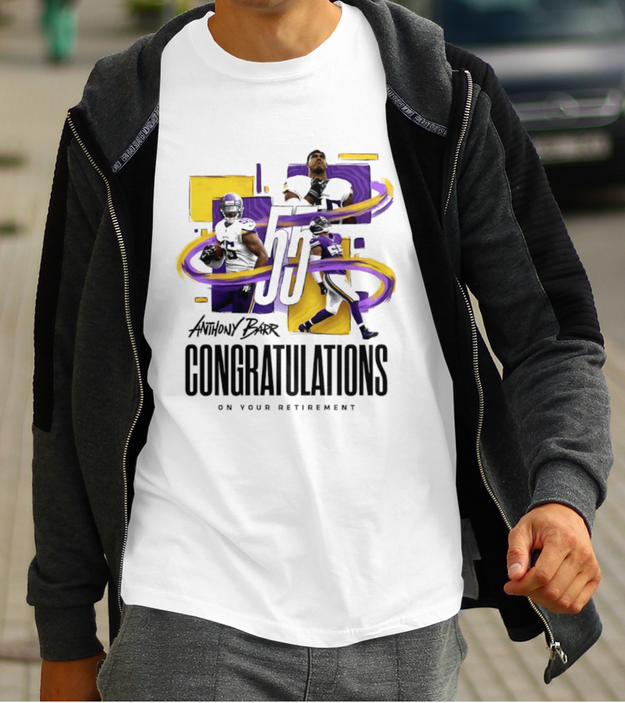 Anthony Barr 55 Minnesota Vikings Congratulations On Your Retirement T-Shirt