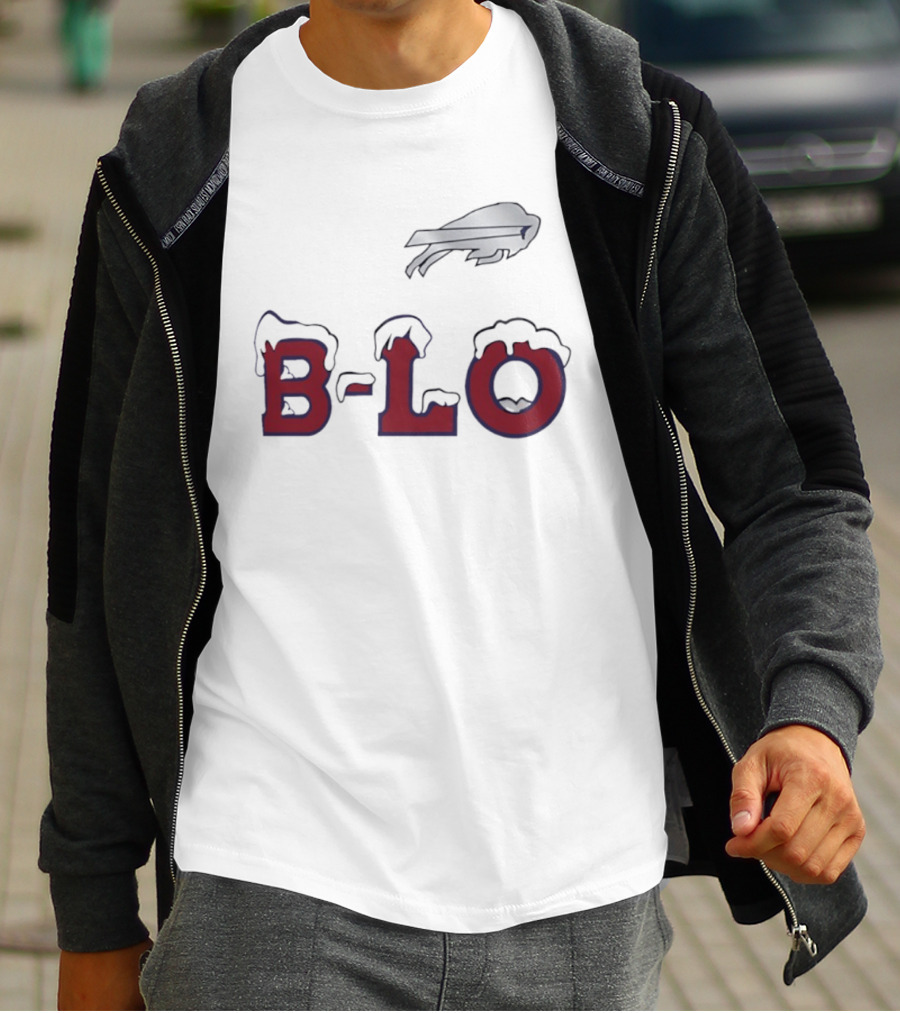 B LO Buffalo Bills Snowy Logo NFL Team T-Shirt