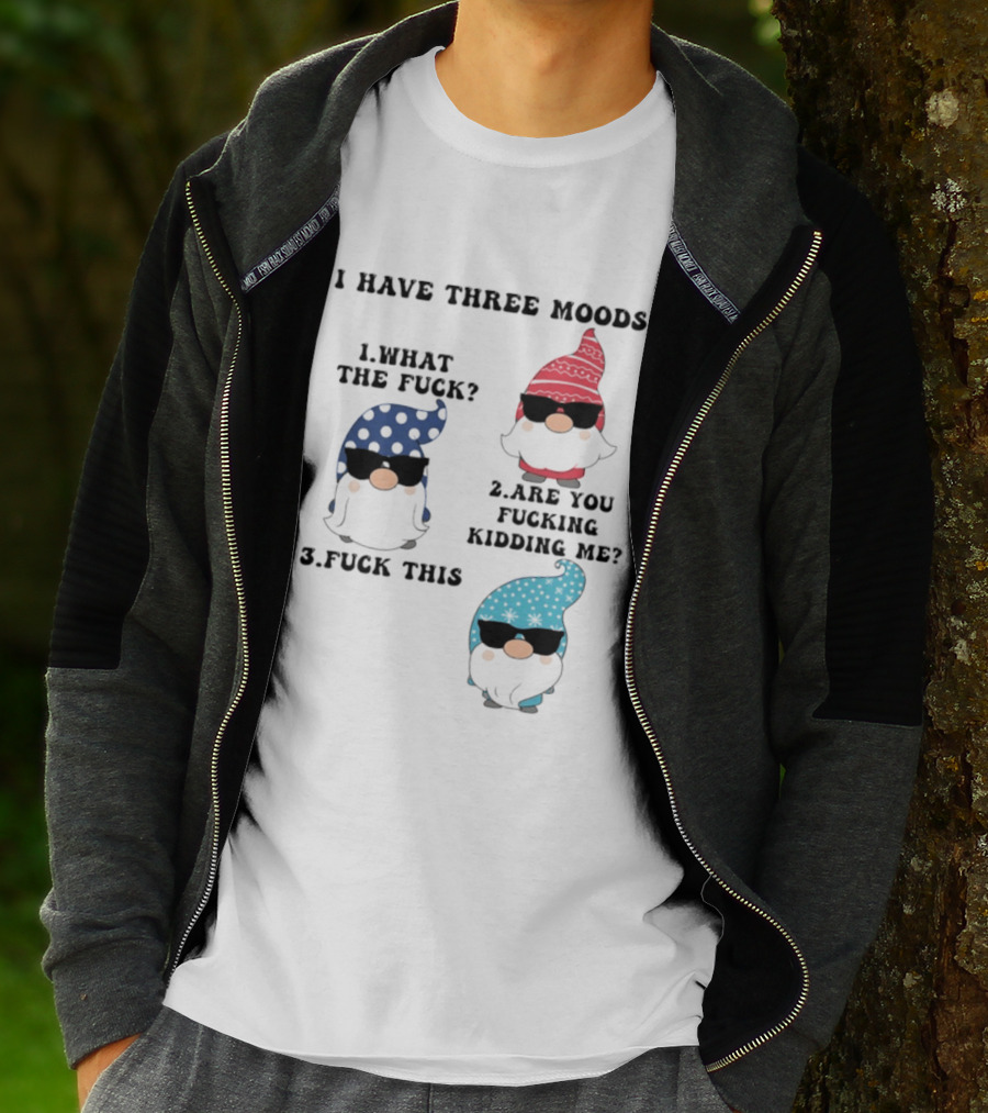 I Have Three Moods What The Fuck Are You Fucking Kidding Me Fuck This Gnome T-Shirt