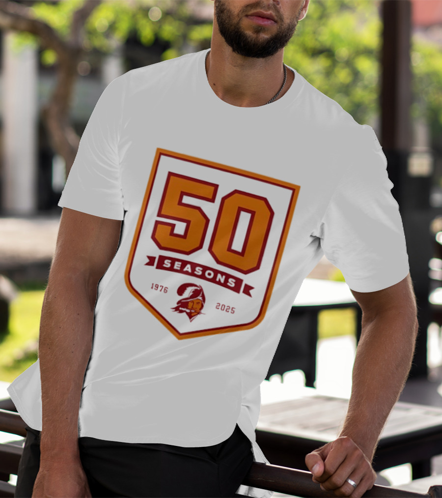 Bucky Irving 7 Tampa Bay Buccaneers 50 Seasons 1976 2025 T-Shirt