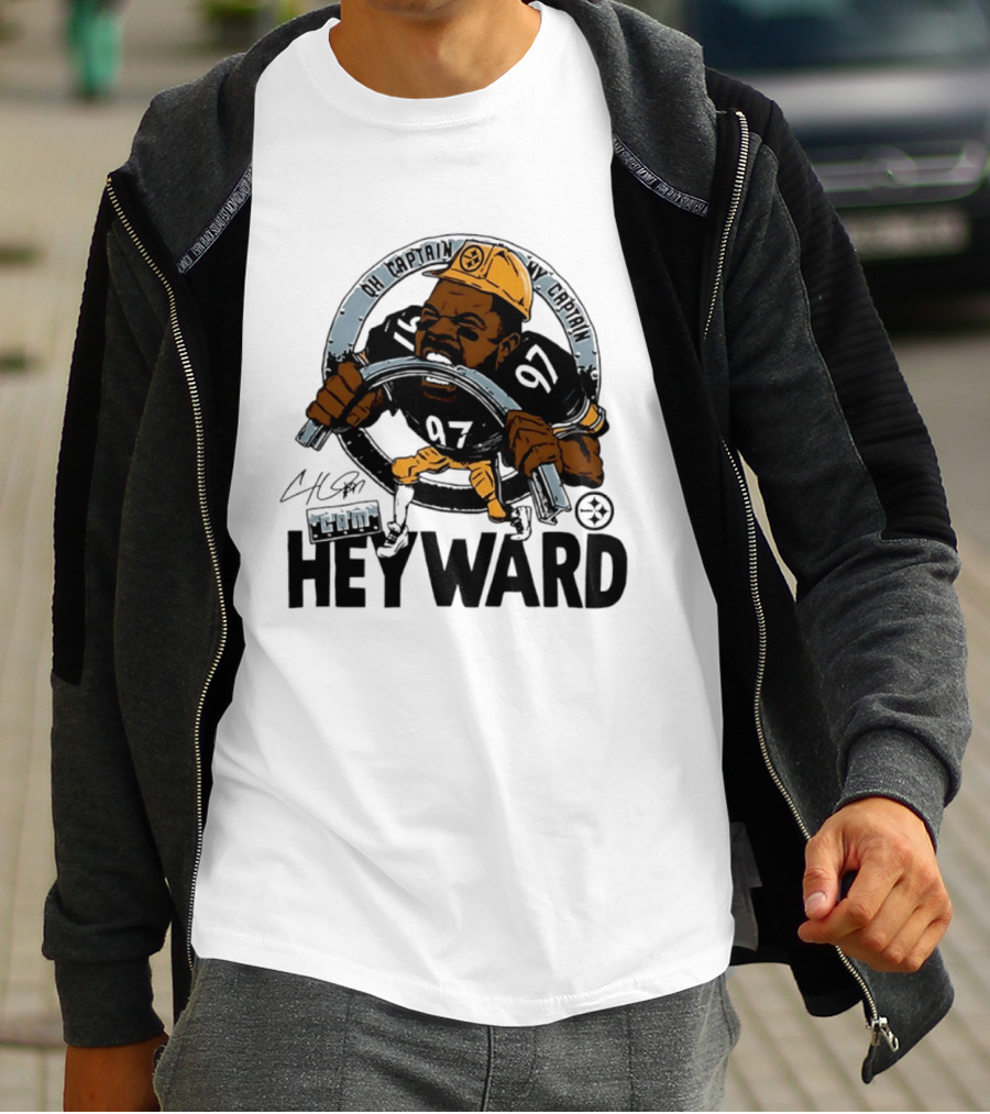Pittsburgh Steelers Captain Cam Heyward Caricature NFL Number 97 T-Shirt