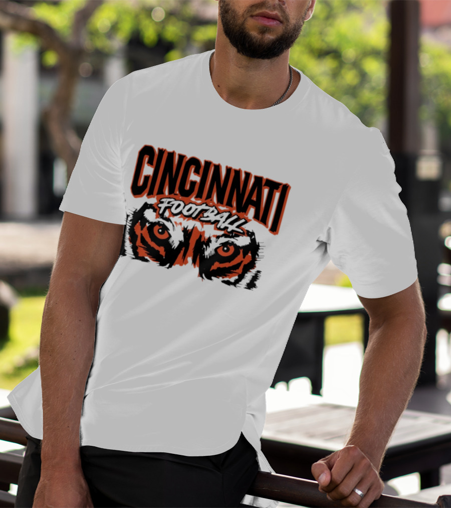 Cincinnati Football Tiger Eyes Grunge T-Shirt