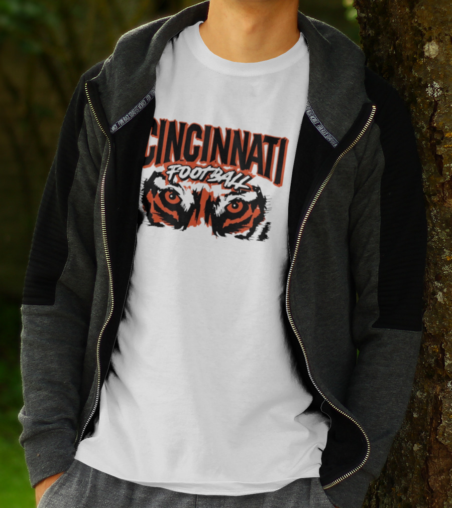 Cincinnati Football Tiger Eyes Grunge T-Shirt