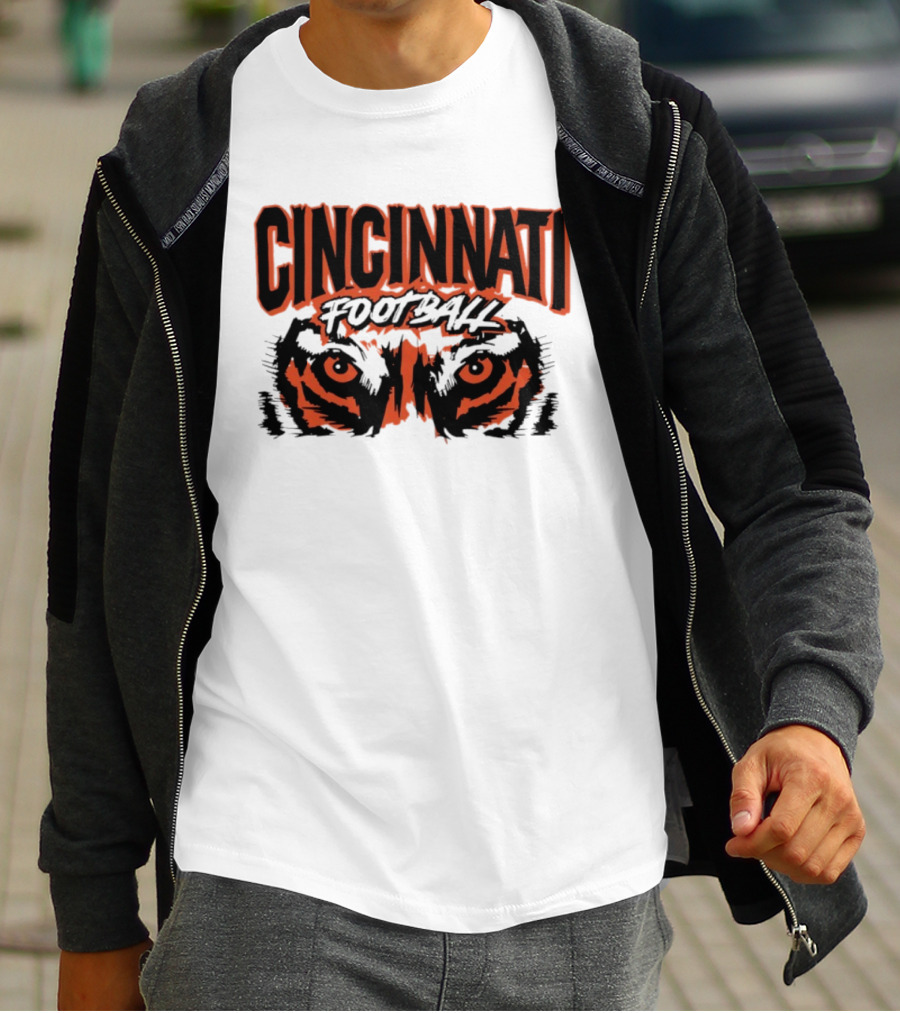 Cincinnati Football Tiger Eyes Grunge T-Shirt