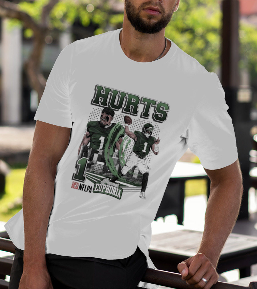 Jalen Hurts 1 Euphoria Philadelphia Eagles Player Collage T-Shirt