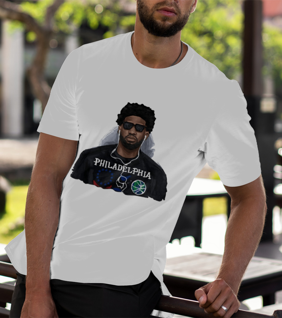 Philadelphia Joel Embiid Wired Earphones Basketball 76ers T-Shirt