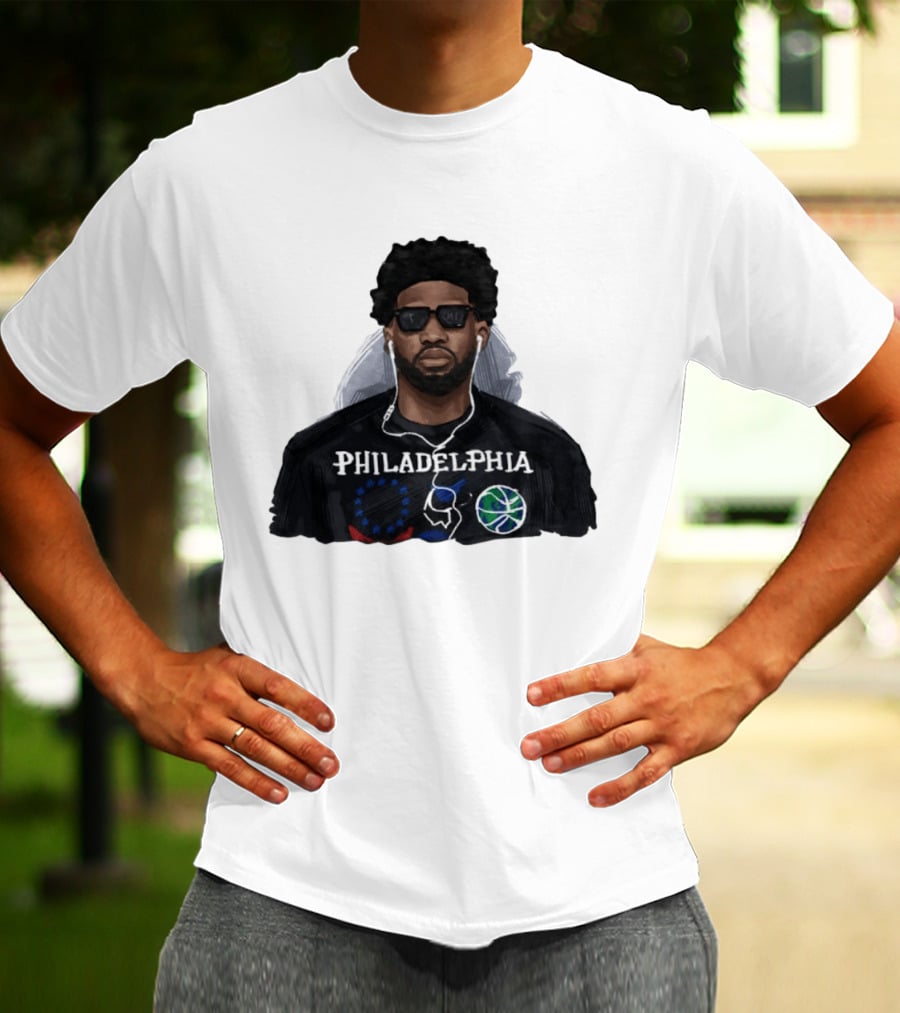 Philadelphia Joel Embiid Wired Earphones Basketball 76ers T-Shirt