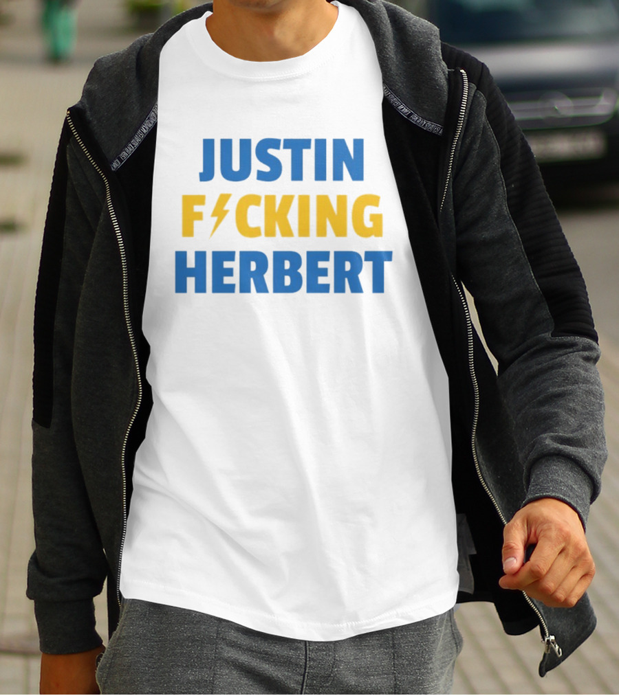 Justin Fucking Herbert Los Angeles Chargers Football Bolt T-Shirt