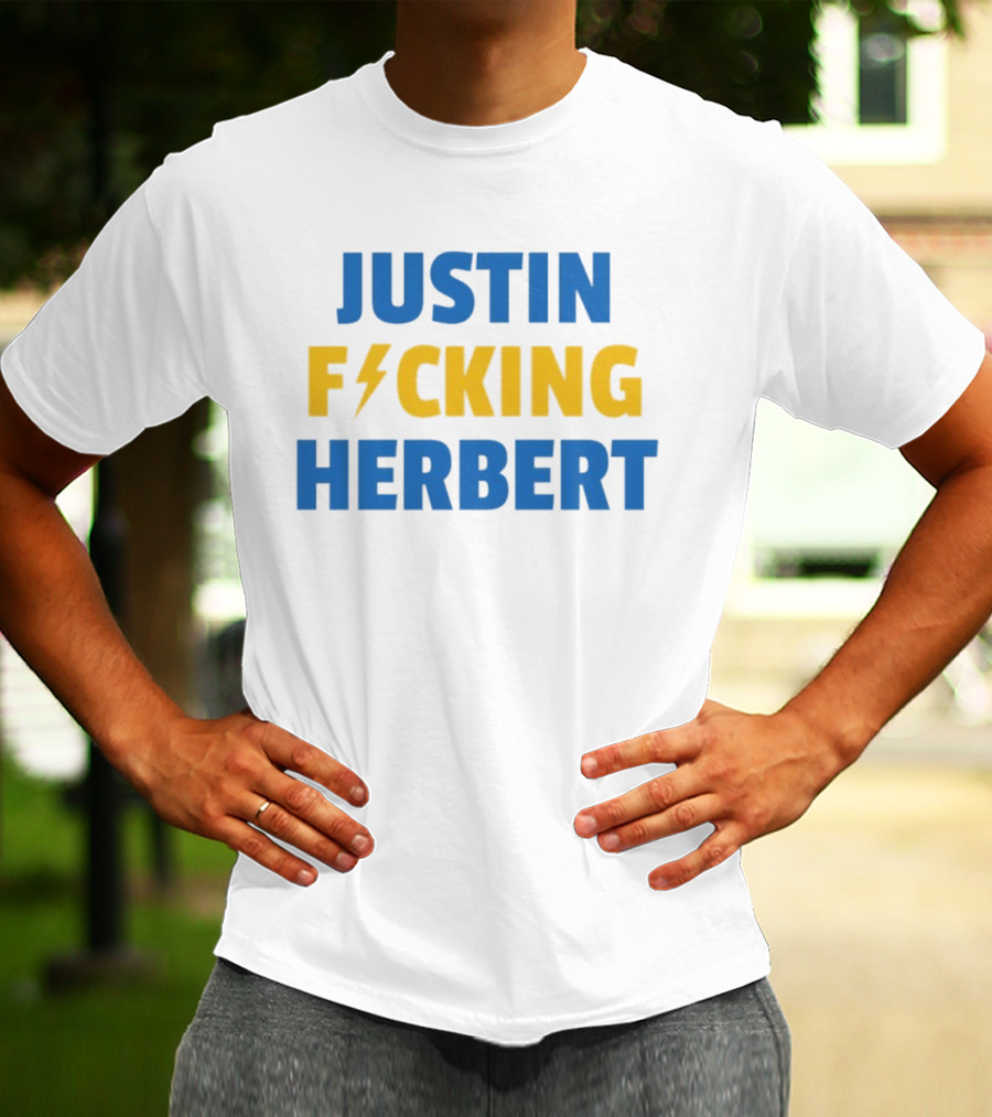 Justin Fucking Herbert Los Angeles Chargers Football Bolt T-Shirt