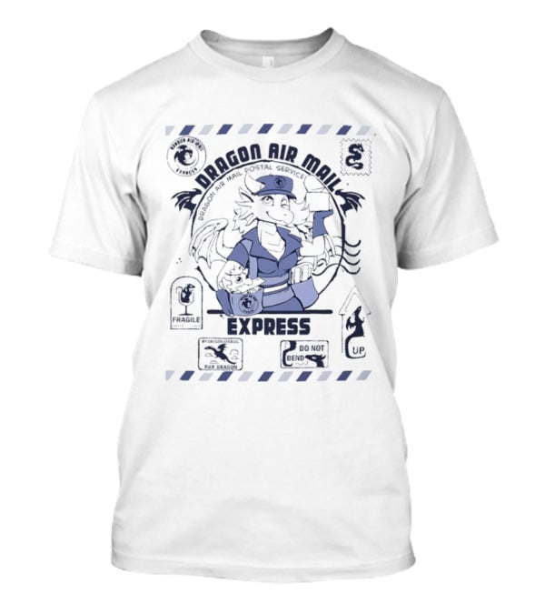 Dragon Air Mail Postal Service Express Stamp Winged Courier T-Shirt