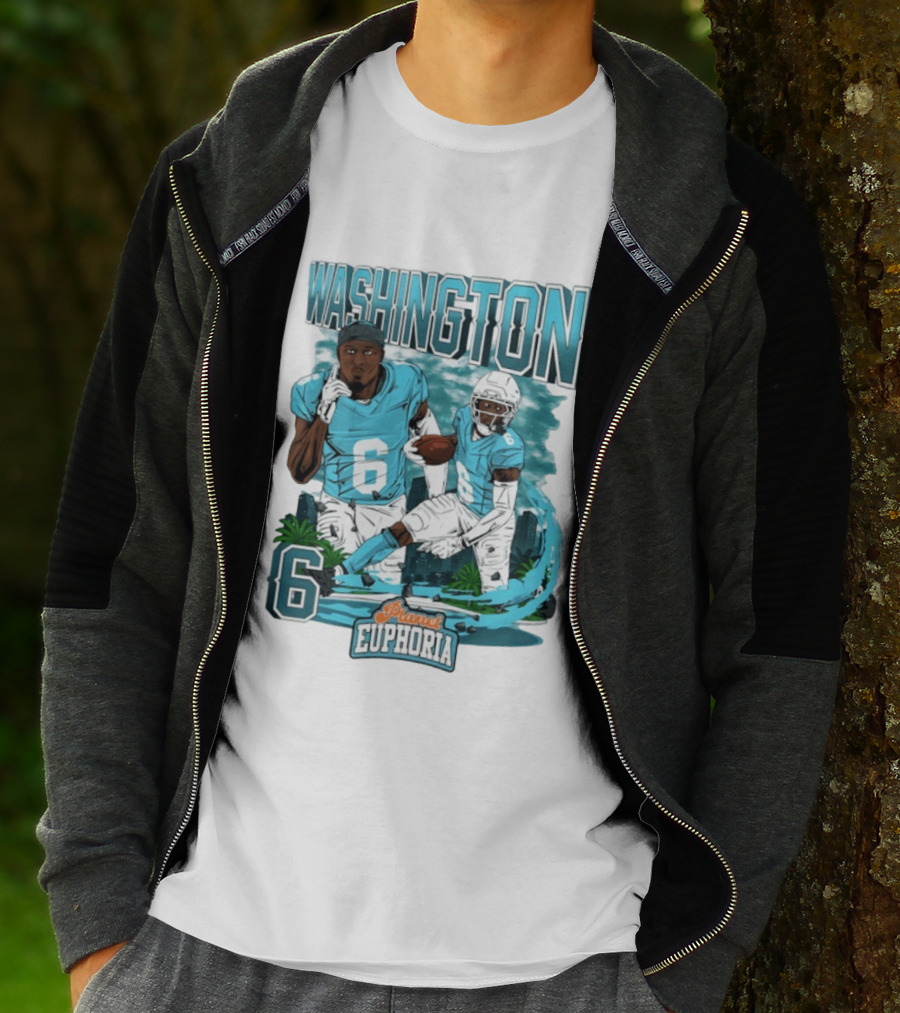 Miami Dolphins Football Washington 6 Player Planet Euphoria T-Shirt