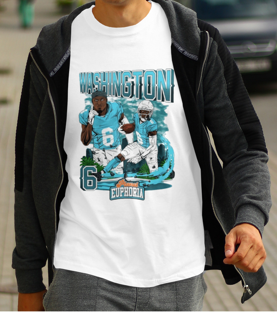 Miami Dolphins Football Washington 6 Player Planet Euphoria T-Shirt