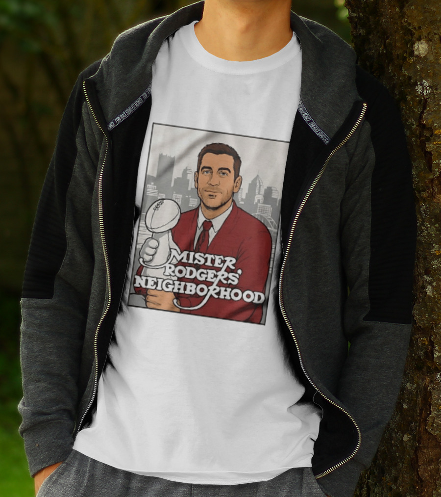 Mister Rodgers Neighborhood Aaron Rodgers Pittsburgh Skyline T-Shirt