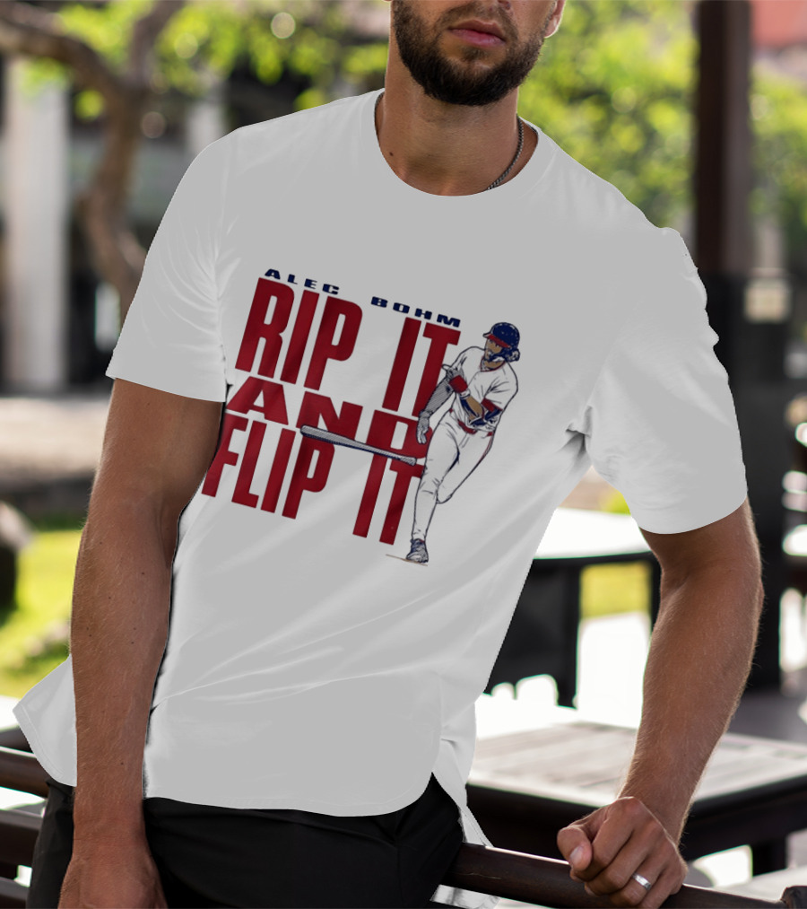 Philadelphia Phillies Alec Bohm Rip It And Flip It Baseball Player T-Shirt