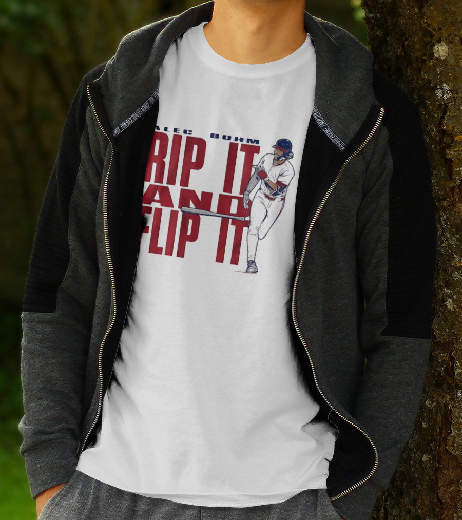 Philadelphia Phillies Alec Bohm Rip It And Flip It Baseball Player T-Shirt