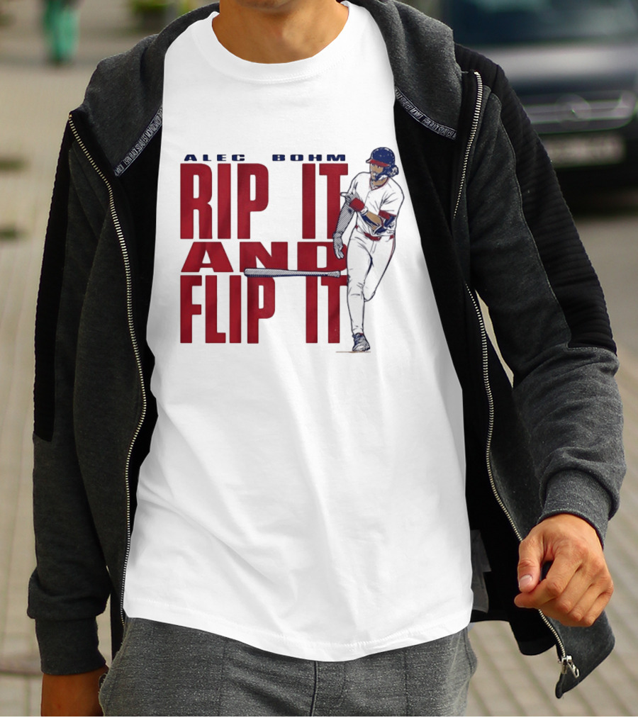 Philadelphia Phillies Alec Bohm Rip It And Flip It Baseball Player T-Shirt