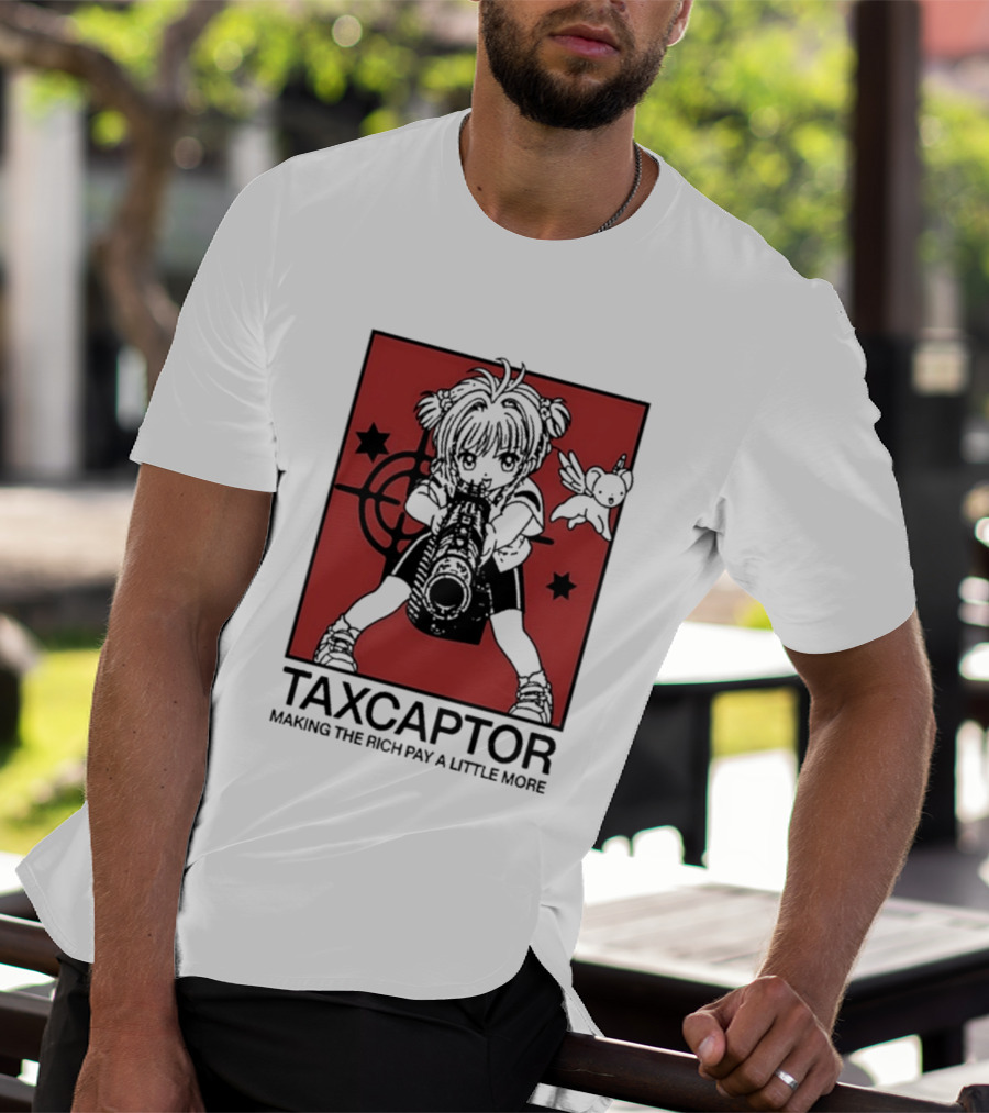 Sakura Cardcaptor Taxcaptor Making The Rich Pay A Little More Bold Anime Mashup T-Shirt