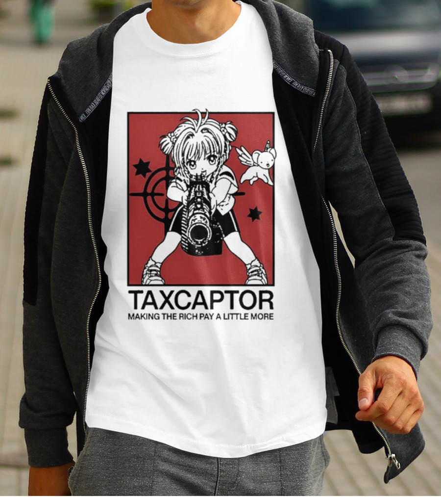 Sakura Cardcaptor Taxcaptor Making The Rich Pay A Little More Bold Anime Mashup T-Shirt