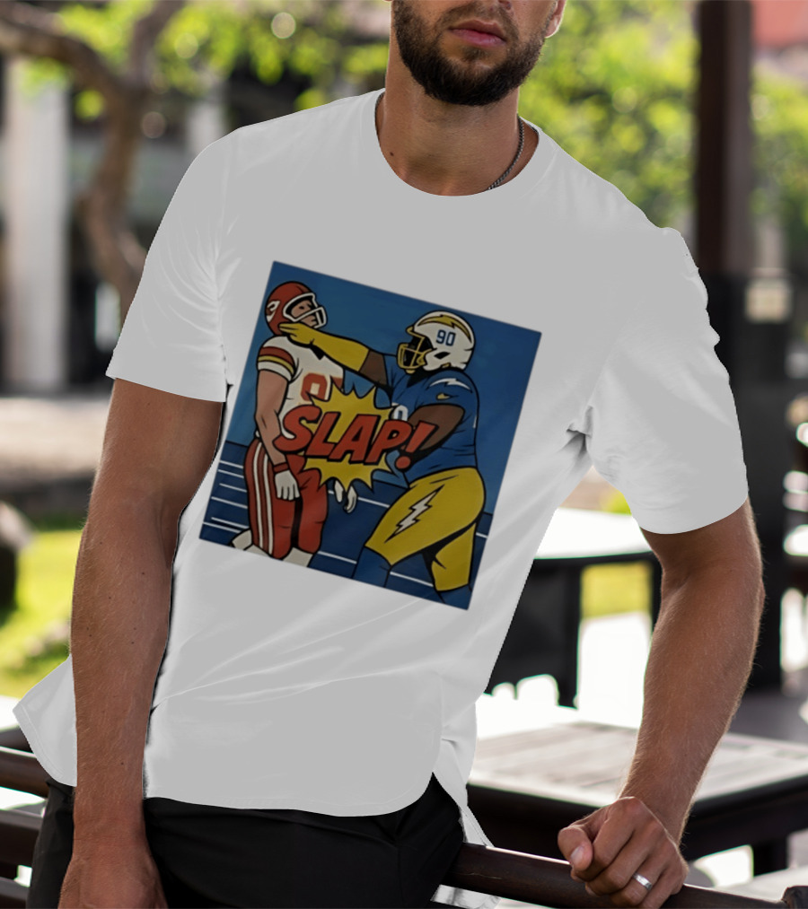 SLAP Teair Tart Hits Travis Kelce Helmets Chargers Chiefs Football T-Shirt