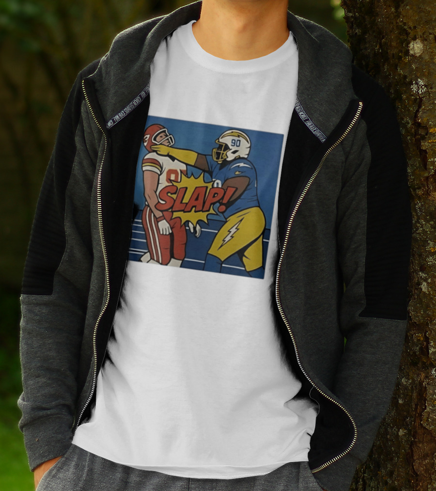 SLAP Teair Tart Hits Travis Kelce Helmets Chargers Chiefs Football T-Shirt