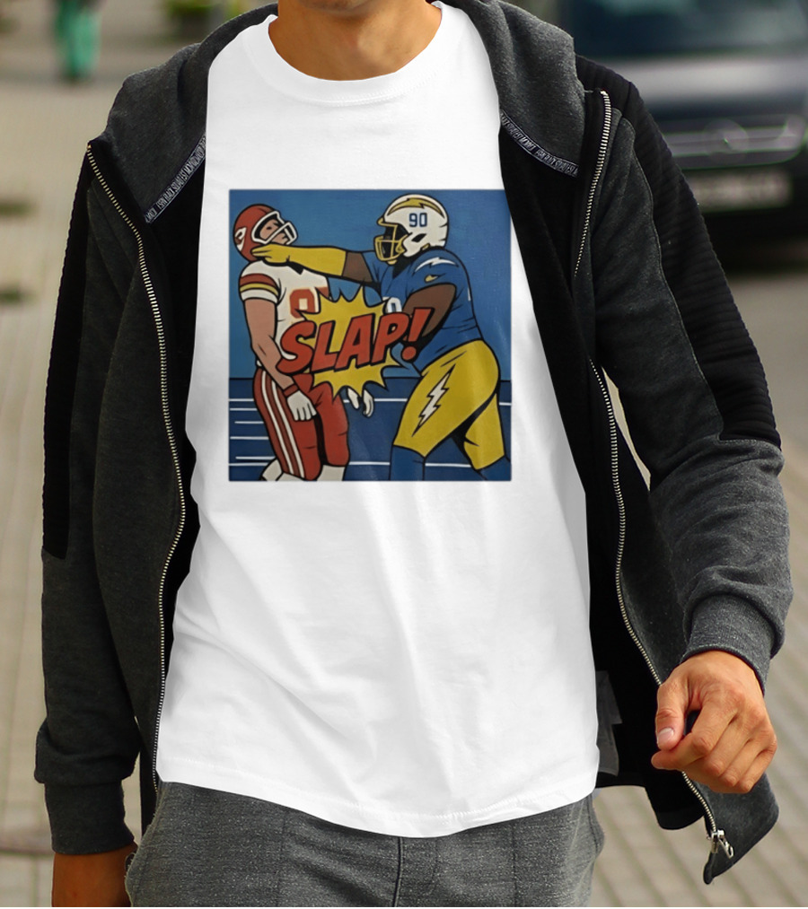 SLAP Teair Tart Hits Travis Kelce Helmets Chargers Chiefs Football T-Shirt