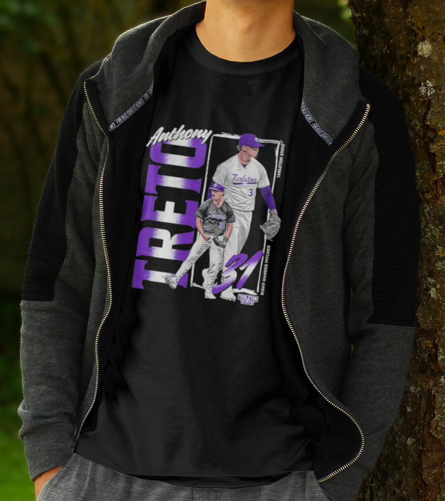 Anthony Treto 31 Tarleton State Baseball Pitcher T-Shirt