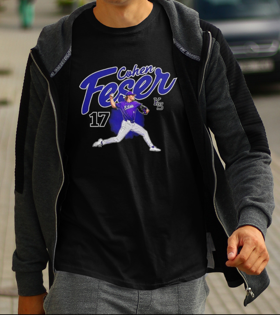 Cohen Feser 17 Kansas State Wildcats NCAA Player KS Baseball T-Shirt