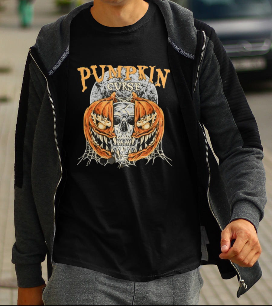 Pumpkin Curse Halloween Skull Horror Spooky T-Shirt