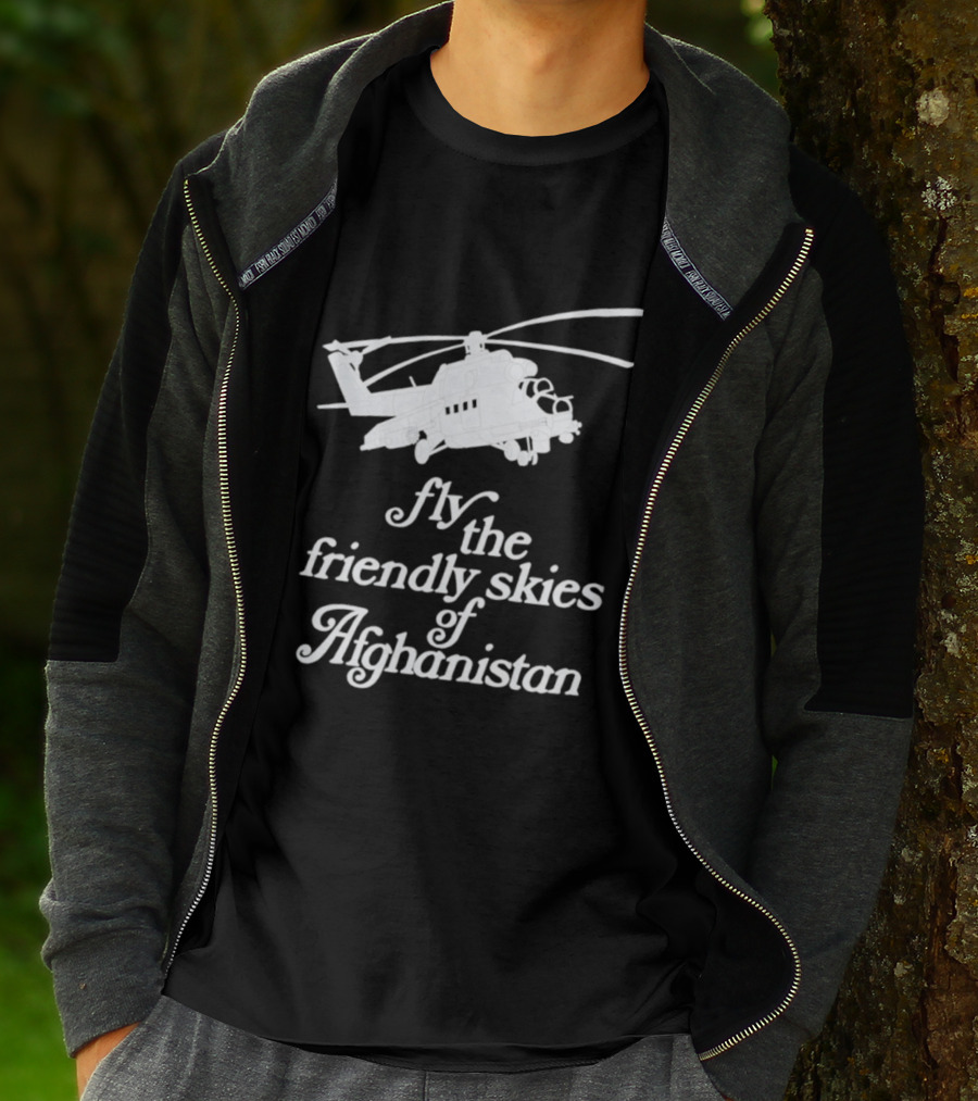 Fly The Friendly Skies Of Afghanistan Helicopter T-Shirt