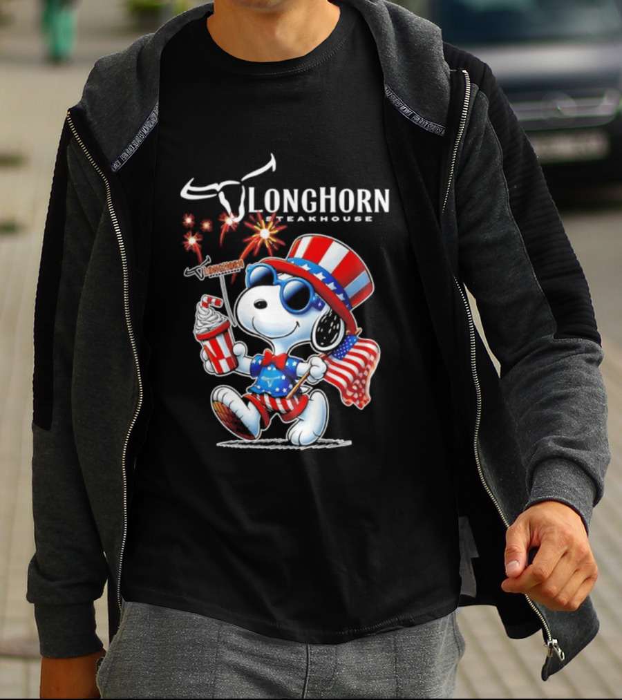 Snoopy Longhorn Steakhouse USA 1776 2026 250th Anniversary Celebration T-Shirt