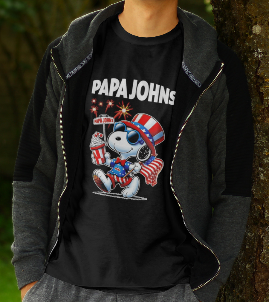 Papa Johns Snoopy 250th Anniversary America 1776 2026 Celebration T-Shirt