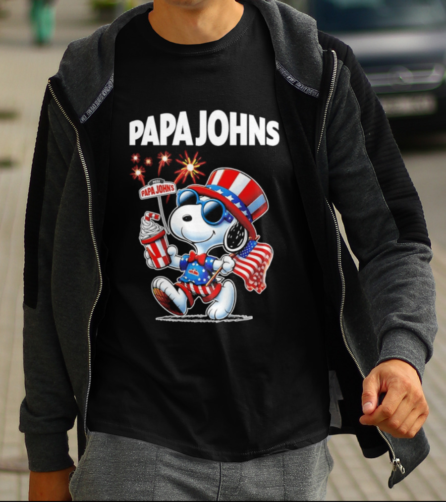 Papa Johns Snoopy 250th Anniversary America 1776 2026 Celebration T-Shirt