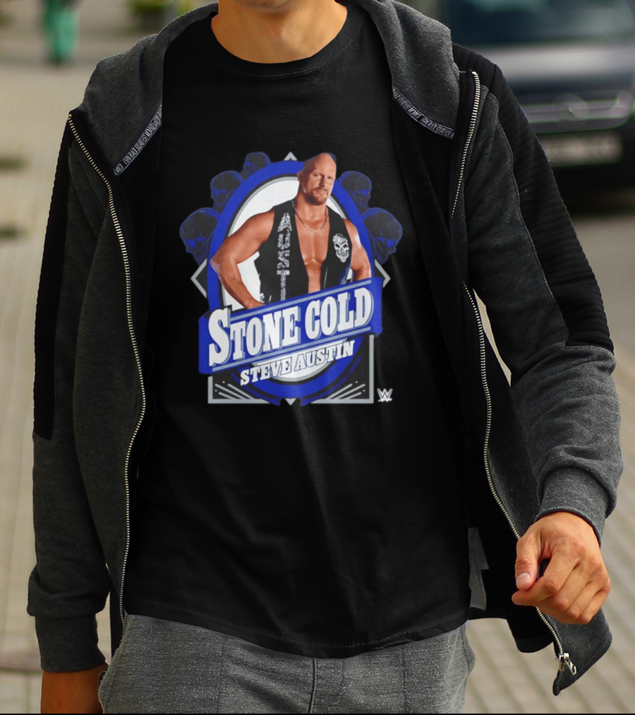 Stone Cold Steve Austin WWE 2026 Iconic Vest Skull T-Shirt