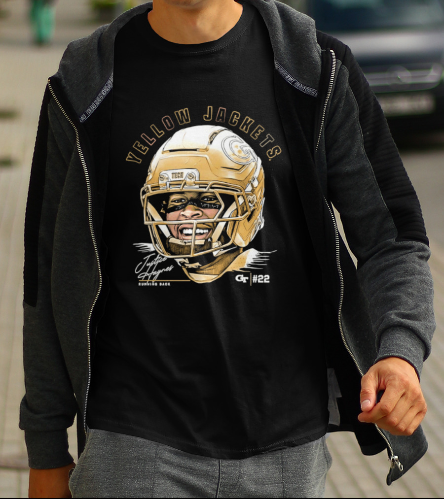 Georgia Tech Yellow Jackets Justice Haynes Running Back 22 Football T-Shirt