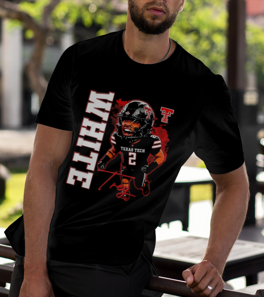 Texas Tech Red Raiders Trey White 2 NCAA Football Caricature T-Shirt