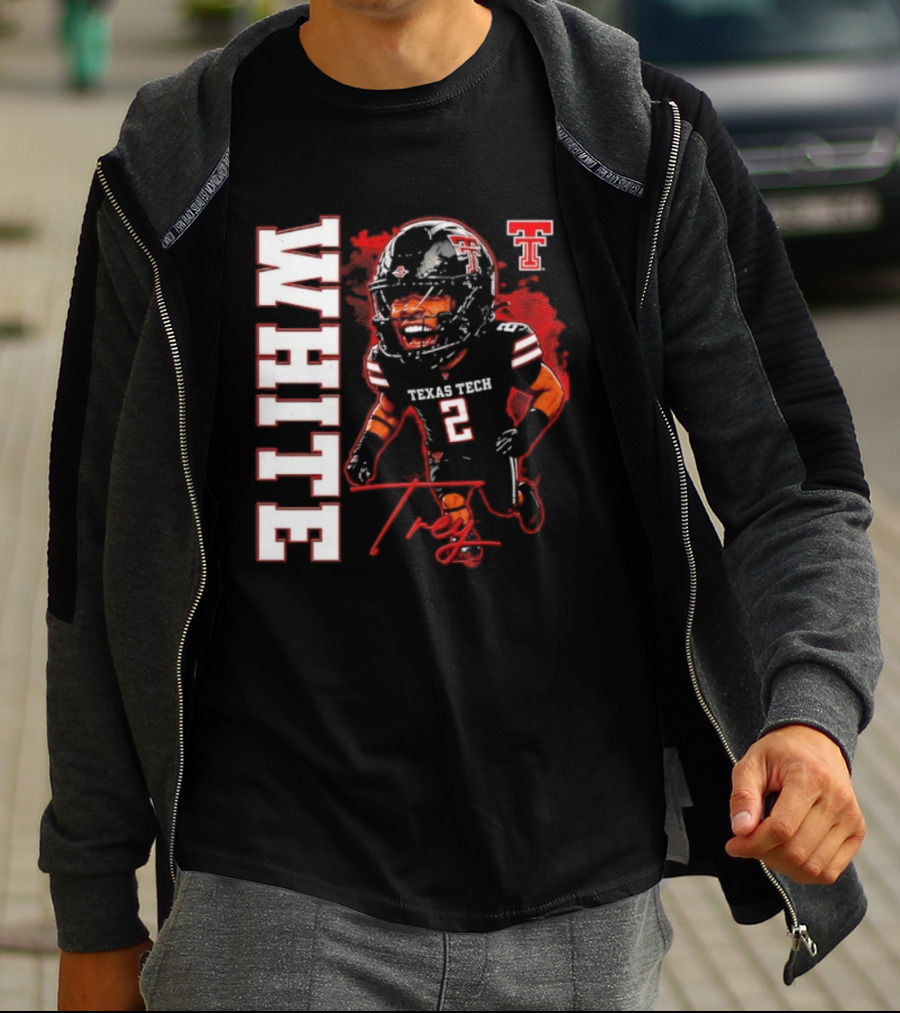 Texas Tech Red Raiders Trey White 2 NCAA Football Caricature T-Shirt