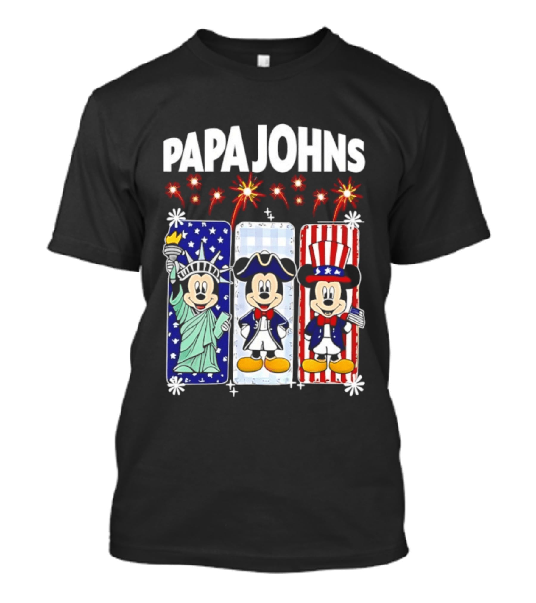 Papa Johns Mickey Mouse America 250th Anniversary Celebration T-Shirt