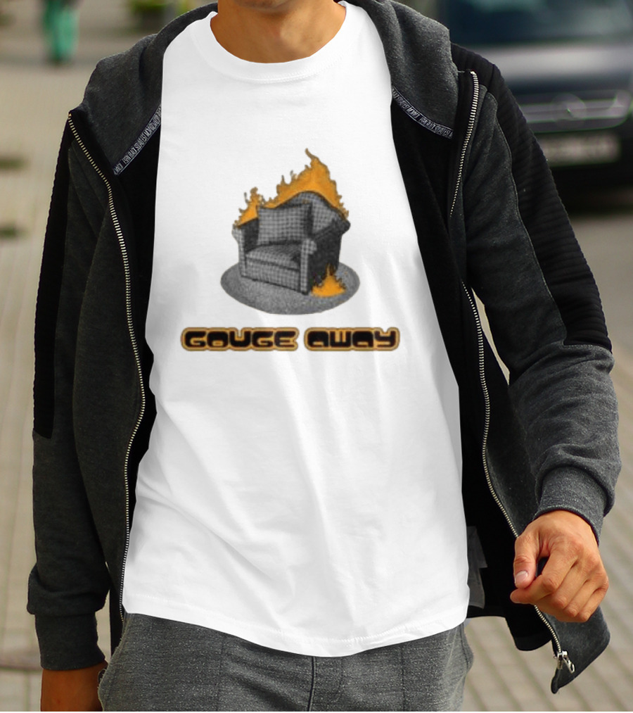 Pillowhead Shop Gouge Away Chair On Fire Ringer T-Shirt