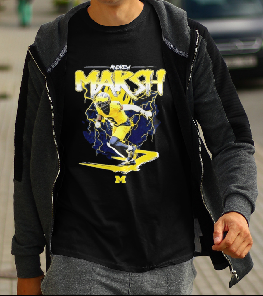 Andrew Marsh 3 Michigan Wolverines Football Player NCAA T-Shirt