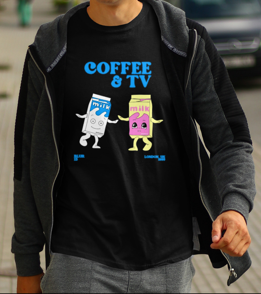 Blur Coffee & TV Milk Cartons 13 London UK 1999 Britpop T-Shirt