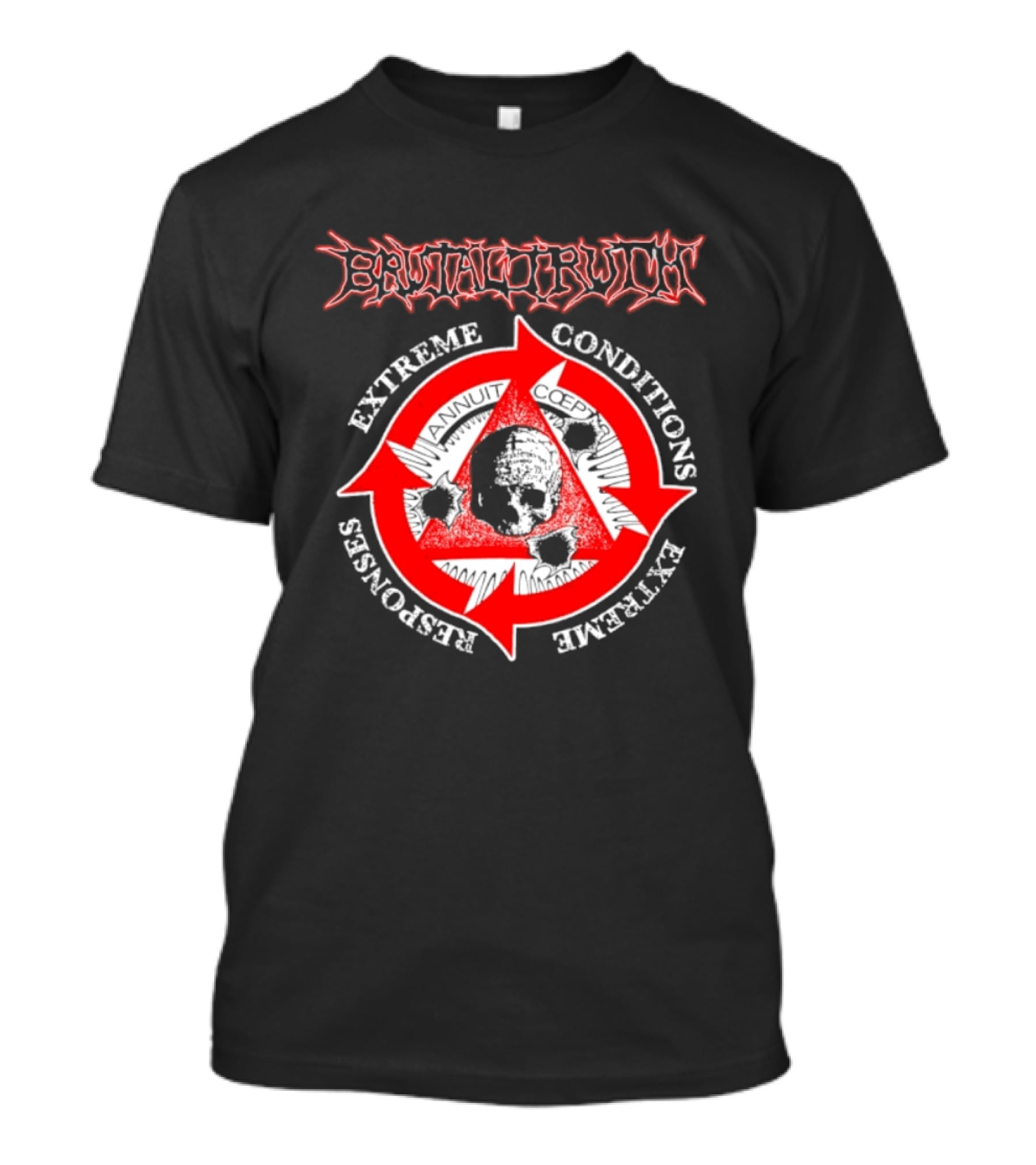 Brutal Truth Extreme Conditions Extreme Responses Skull Triangle Arrows T-Shirt