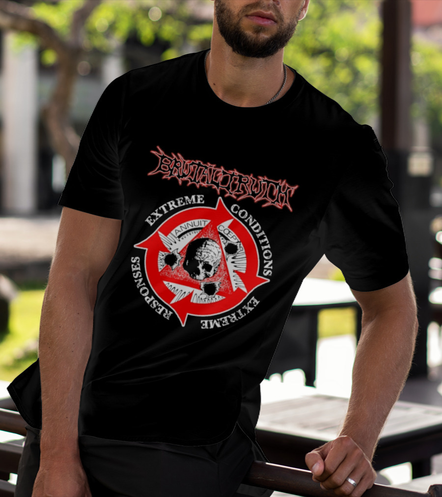 Brutal Truth Extreme Conditions Extreme Responses Skull Triangle Arrows T-Shirt