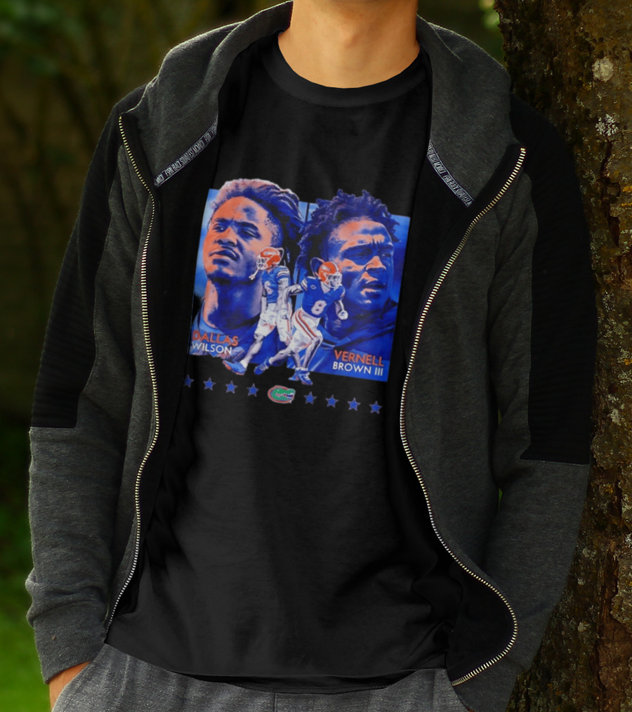 Dallas Wilson Vernell Brown III Florida Gators NCAA Football Player Portraits T-Shirt