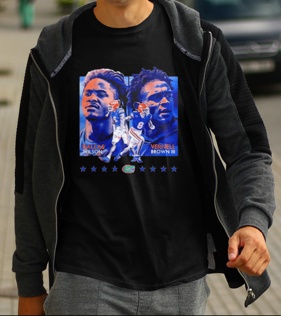 Dallas Wilson Vernell Brown III Florida Gators NCAA Football Player Portraits T-Shirt