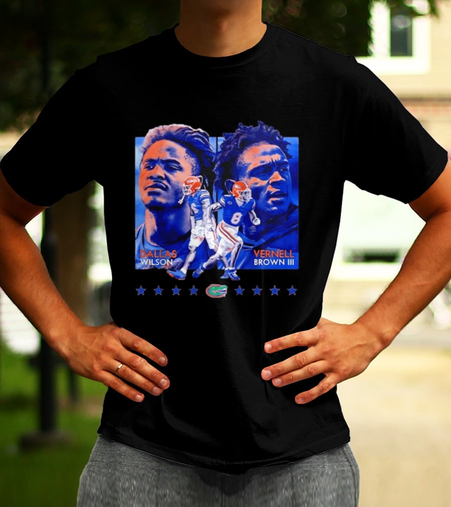 Dallas Wilson Vernell Brown III Florida Gators NCAA Football Player Portraits T-Shirt
