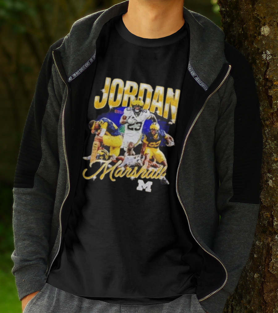 Jordan Marshall Michigan Wolverines 23 Football Collage T-Shirt