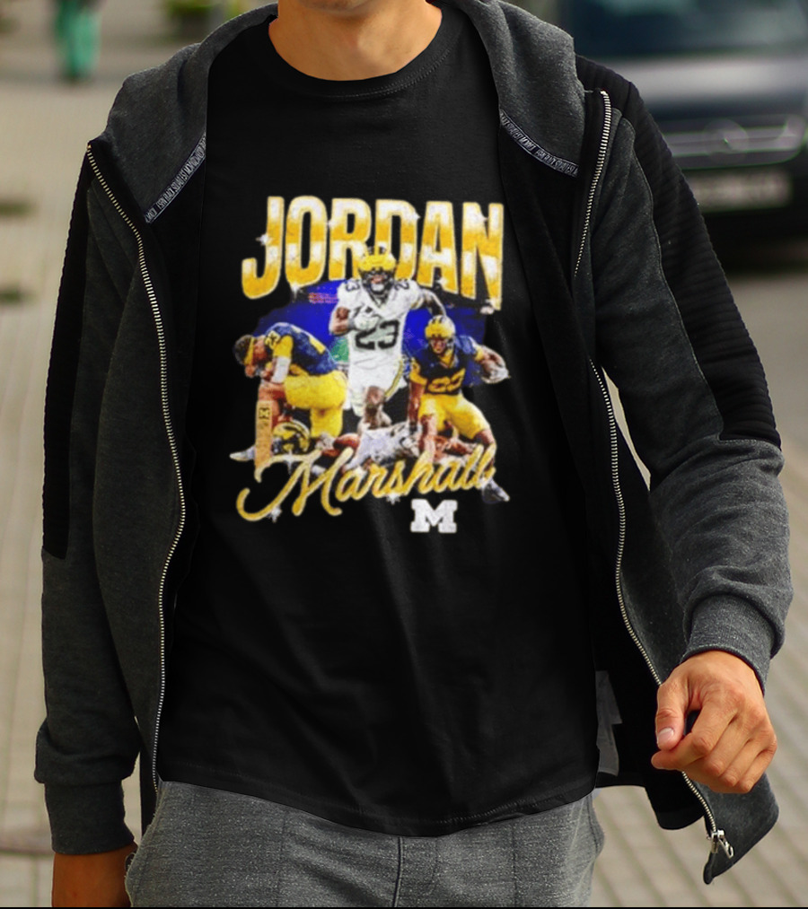 Jordan Marshall Michigan Wolverines 23 Football Collage T-Shirt